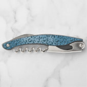 ターコイズティール（緑がかった色）レオパードプリントグリッター    ソムリエナイフ (裏面)