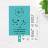 ターコイズティール（緑がかった色）ワックスアフターケアカードの脱毛 (デスク)