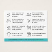 ターコイズティール（緑がかった色）ワックスxingアフターケアカードヘア除去 (裏面)