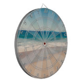 ターコイズティール(緑がかった色)ヴィンテージスタイルビーチ写真 ダーツボード (正面左)