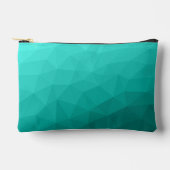 ターコイズティール（緑がかった色）勾配幾何メッシュパターン アクセサリーポーチ (正面)