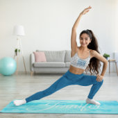 ターコイズティール(緑がかった色)名カリブのモノグラムヨガマット ヨガマット