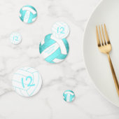 ターコイズティール（緑がかった色）女子バレーボール誕生日パーティー コンフェッティ (グループ)