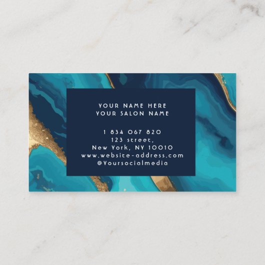 ターコイズティール（緑がかった色）瑪瑙の三つ編み名刺 名刺 (裏面)