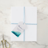 ターコイズティール(緑がかった色)結婚の感謝お願いギフトラベル ギフトタグ (より糸付き)