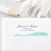 ターコイズティール(緑がかった色)結婚差出人住所ラベル ラベル (インサイチュ)