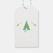 ターコイズティール（緑がかった色）&金ゴールドテペモダンバースデーパーティー ギフトタグ (裏面)