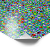 ターコイズテクスチャファンキーモザイクタイルのパターン フォトプリント            (角)