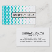 ターコイズテクノドットエレガント白 名刺 (正面/裏面)