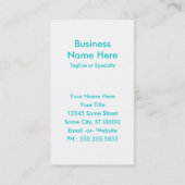 ターコイズテリア 名刺 (裏面)