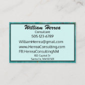 ターコイズテンプレートエレガントはっきりしたレイアウト100ボックス 名刺 (裏面)