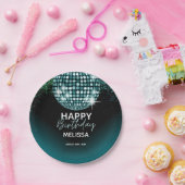 ターコイズディスコグリッターダンスパーティー誕生日 ペーパープレート (パーティー)