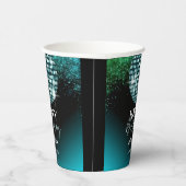 ターコイズディスコグリッターダンスパーティー誕生日 紙コップ (右)