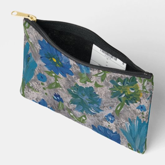 ターコイズデイジーフローラアクセサリーポーチ アクセサリーポーチ (見開き)