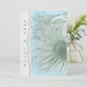 ターコイズデイジーマクロの裂けたエッジ紙 招待状 (スタンド正面)