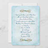 ターコイズデイジーマクロの裂けたエッジ紙 招待状 (裏面)