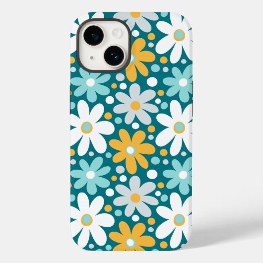 ターコイズデイジー花 | iPhone 1,4,000ケース Case-Mate iPhoneケース (裏面)