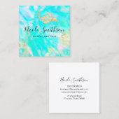 ターコイズデザイン スクエア名刺 (正面/裏面)