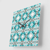 ターコイズデザートクロスロード スクエア壁時計 (傾斜)