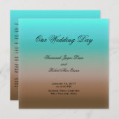 ターコイズトゥブラウン熱帯結婚式 プログラム (正面/裏面)