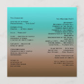 ターコイズトゥブラウン熱帯結婚式 プログラム (裏面)