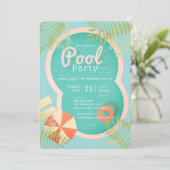 ターコイズトロピカルアダルトプールパーティの招待状 招待状 (スタンド正面)