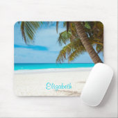 ターコイズトロピカルサンディビーチ パーソナライズされた マウスパッド (マウス)