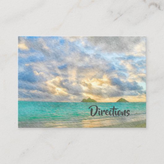 ターコイズトロピカルパラダイス結婚の方向性 エンクロージャーカード (正面)