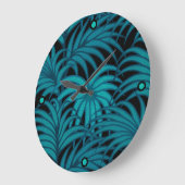 ターコイズトロピカルパ葉ーム ラージ壁時計 (傾斜)