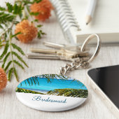 ターコイズトロピカルビーチ結婚式ブリーズメイド キーホルダー (側面)