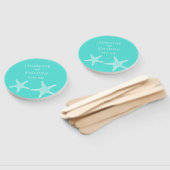 ターコイズトロピモダンカルヒトデビーチ結婚式 ハンドファン (組立なし)