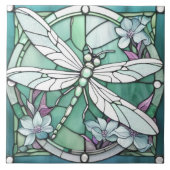 ターコイズトンフライアールヌーボーデコステンドグラス タイル (正面)