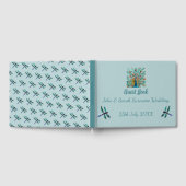 ターコイズトンフライピーコックカントリーウェディング ゲストブック (全面)