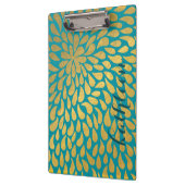 ターコイズトーン アブストラクト ゴールド ドロップス クリップボード (左)