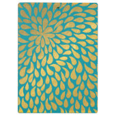 ターコイズトーン アブストラクト ゴールド ドロップス クリップボード (裏面)