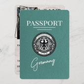 ターコイズドイツのパスポート日付を保存 セーブザデート (正面/裏面)