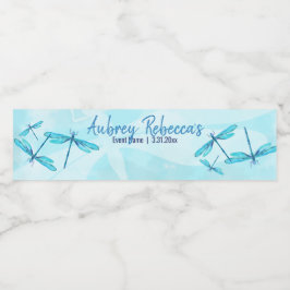 ターコイズドラゴンフライウォーターボトルラベルに名前を書く ペットボトルラベル