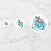 ターコイズドラゴンベビーシャワー コンフェッティ (正面)