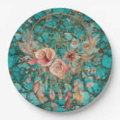 ターコイズドリームキャッチャー ペーパープレート (正面)