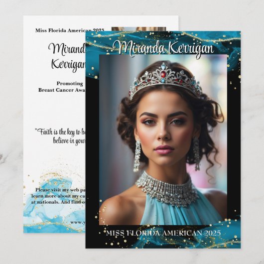 ターコイズドリームページオートグラフカードQRコード セーブザデート (正面/裏面)