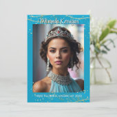 ターコイズドリームページオートグラフカードQRコード セーブザデート (スタンド正面)