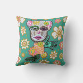 ターコイズドロリーパターンバイNatalie schorr クッション (裏面)