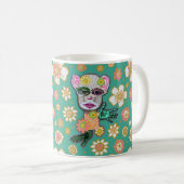 ターコイズドロリーフローラバイNatalie schorr コーヒーマグカップ (正面右)