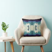 ターコイズネイビーベージュ地中海のモザイク抽象芸術 クッション (椅子)