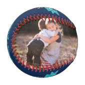 ターコイズネイビーワールドズグレストパパタイポグラフィ 野球ボール (正面左)