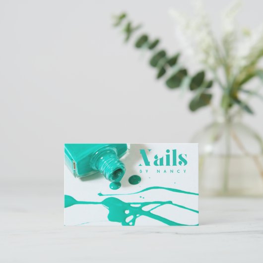 ターコイズネイルサロンマニキュリストポーランドボトル 名刺 (スタンド正面)
