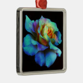 ターコイズネクタイ染色バラ メタルオーナメント (右)