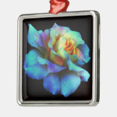 ターコイズネクタイ染色バラ メタルオーナメント (左)
