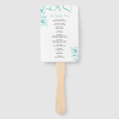 ターコイズハイビスカスフラワービーチ結婚式プログラム ハンドファン (正面)