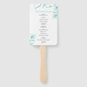 ターコイズハイビスカスフラワービーチ結婚式プログラム ハンドファン (裏面)